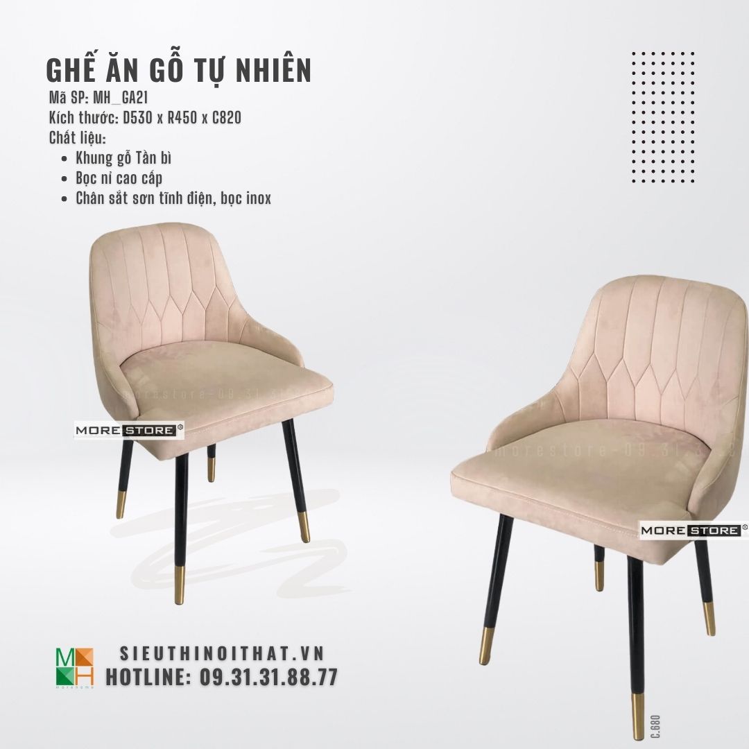  Ghế ăn gỗ tự nhiên MH - GA21